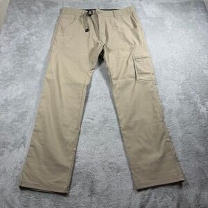 Prana Zion Slim Fit Pant II Mens 34x30 Tan Cargo Roll Up Hiking Stretch 1969831